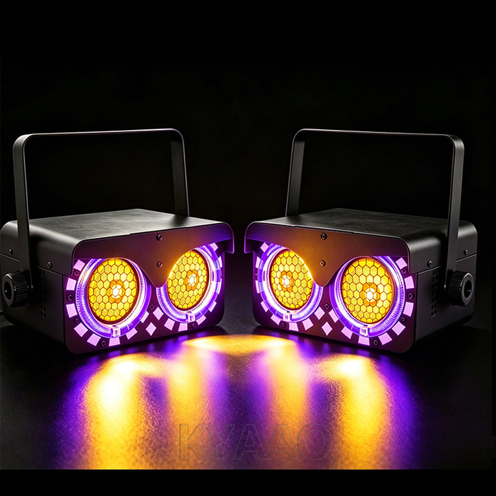 100W Golden COB Audience Light – DMX512 RGB DJ Stage Light, High Power LED Par Can for Wedding, Party, Club, Event | OWL-eye