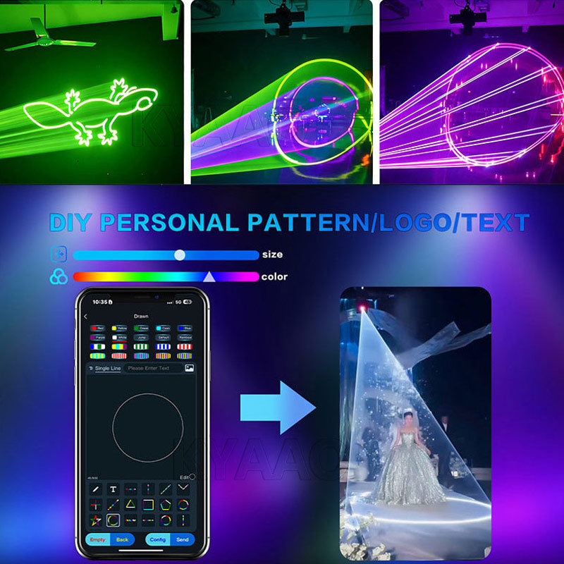 RGB 10W 12W Stage Laser Light DMX512 ILDA Analog TTL DJ Club Disco Party Show Laser Projector