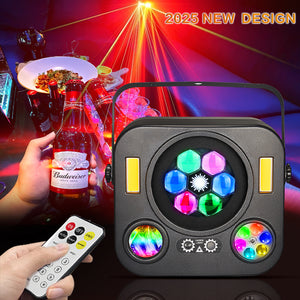 2025 New Party Disco Magic Ball Lights Remote Sound Activated Stage Patterns Device Holiday Dj KTV Dance Laser Projector for Indoor