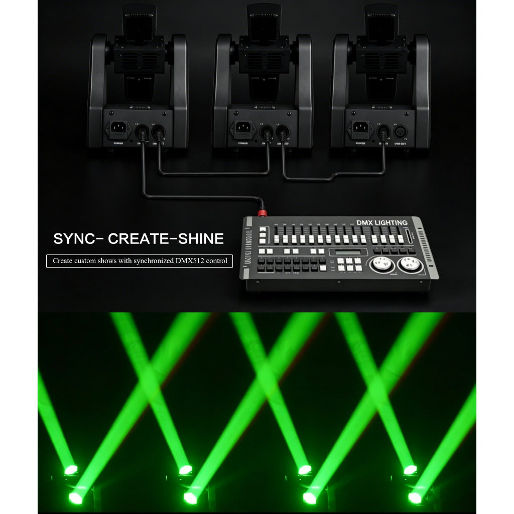 Little Dragonfly with Arm Beams – DMX512 RGBW Laser Stage Light, 8 LEDs + Red/Green Laser, Sound-Activated Strobe for Home Party DJ Disco