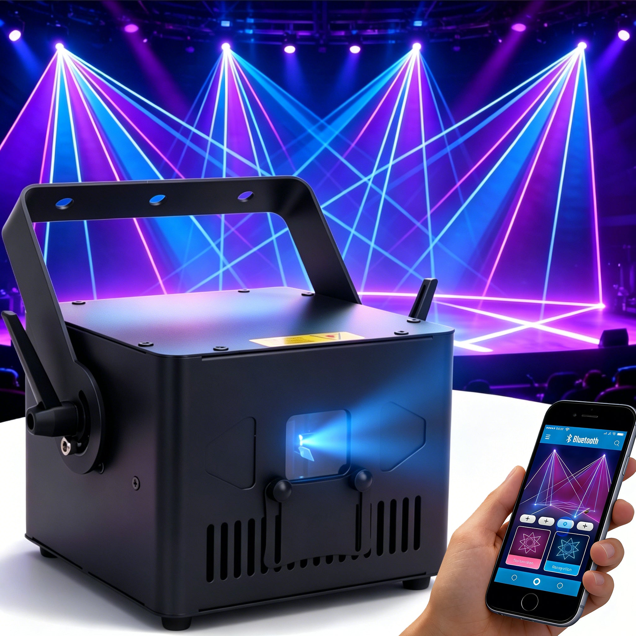 3W Full Color Animation Laser Light Bluetooth APP & DMX Control RGB Disco Stage Effects for Wedding Christmas Party