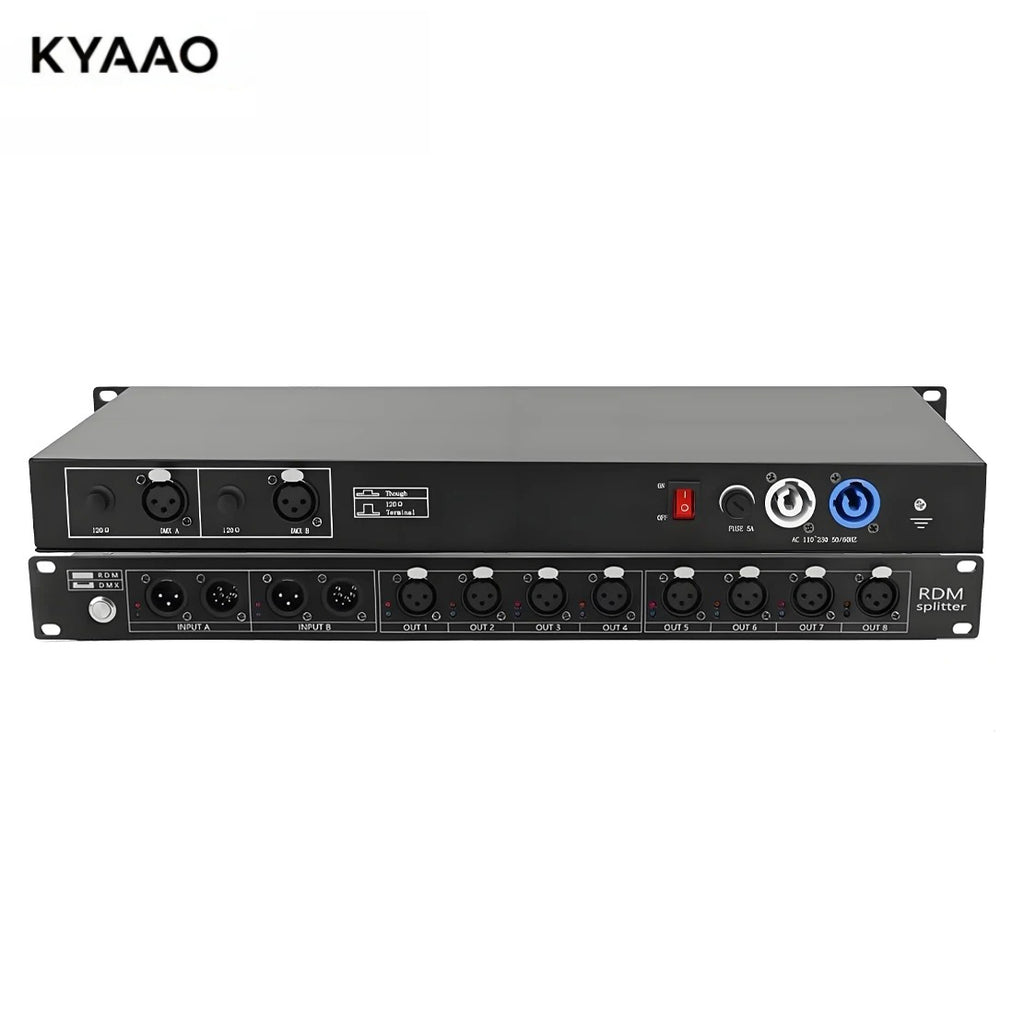 RDM8-2 RDM DMX512 Signal Splitter Amplifier 8 Way Opto Isolated DMX Distributor for Stage Lighting