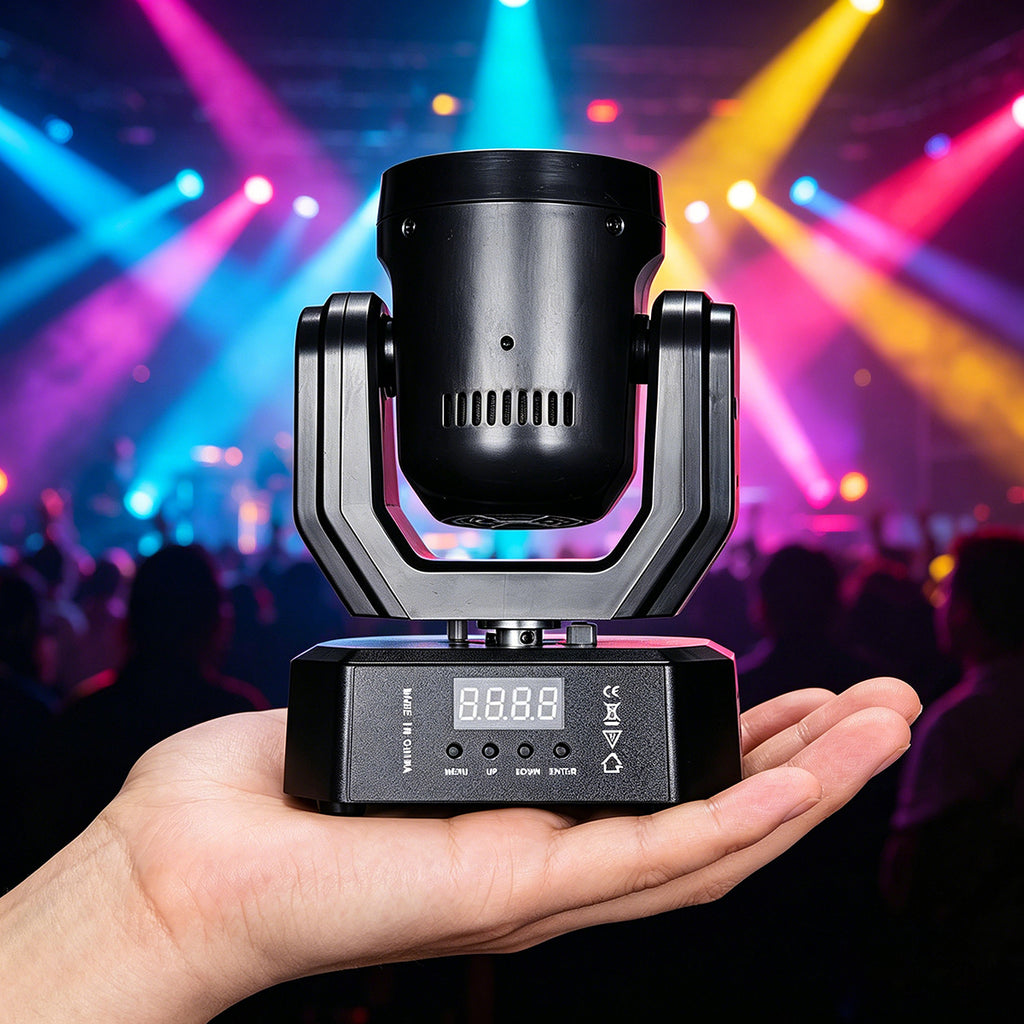 30W LED Mini Moving Head Light RGB Beam & Spot Effect, DMX512 Sound Activated Stage Lighting, Auto & Master/Slave Modes, 20Hz Strobe for DJ & Party