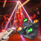 4-Arm Effect Moving Head Light 48W RGBW LED Laser Stage Light with DMX512 Sound Active & Strobe for Disco DJ Party