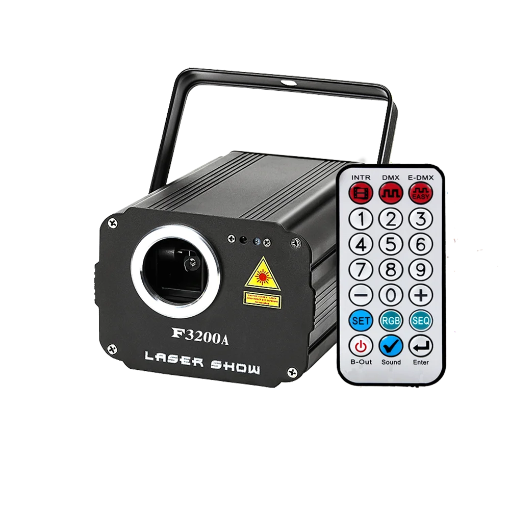 F3200A 3W RGB Animation Laser Light with Bluetooth APP, DMX512 & Remote | Professional Stage Laser Projector for DJ Club Concert