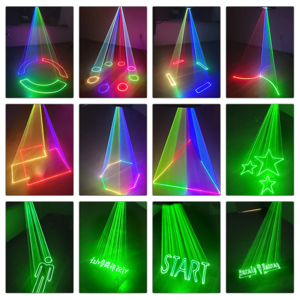 F3200A 3W RGB Animation Laser Light with Bluetooth APP, DMX512 & Remote | Professional Stage Laser Projector for DJ Club Concert