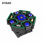 4-Arm Moving Head DJ Light with Red Green Laser & Strobe – DMX/Sound Control for Disco Party Bar