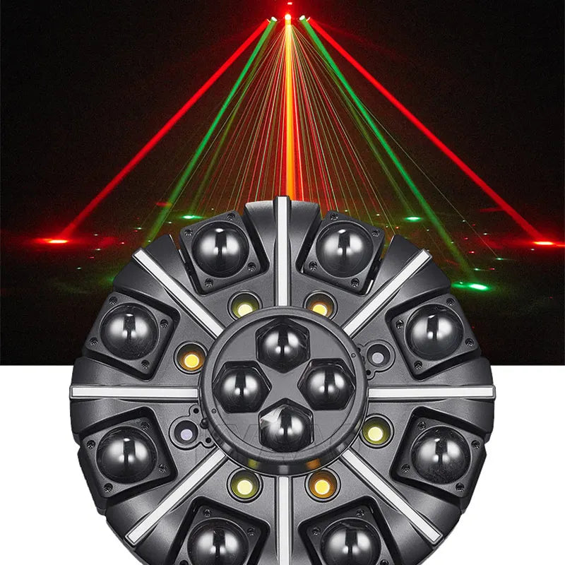 2026 RGBW Moving Head Laser Strobe Stage Light 26CH DMX512 DJ Club Party Beam Effect Lighting with Sound Control