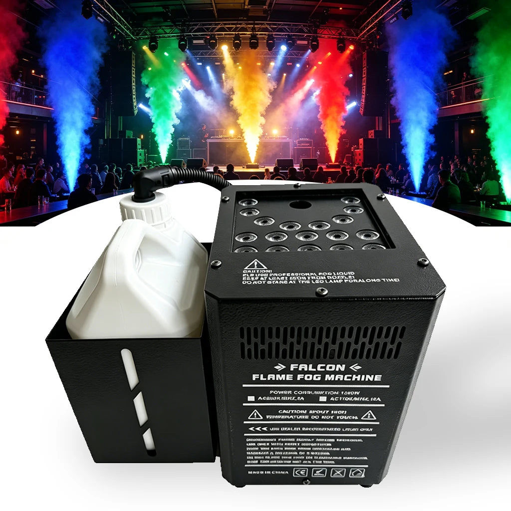 2000W Pro Stage Smoke Jet Machine with RGB LED Fog Effect DJ Disco Party Fogger DMX512 Remote for Halloween and Wedding Events