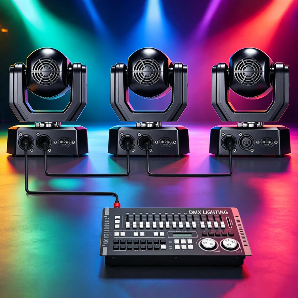 Mini Moving Head Laser Strobe Light RGB LED DMX512 DJ Stage Lighting for Party Club Bar