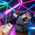 120W Dual Head Mini Moving Head Laser Light RGBWAU Meteor Effect DJ Club Party Stage Lighting DMX512 Sound Active