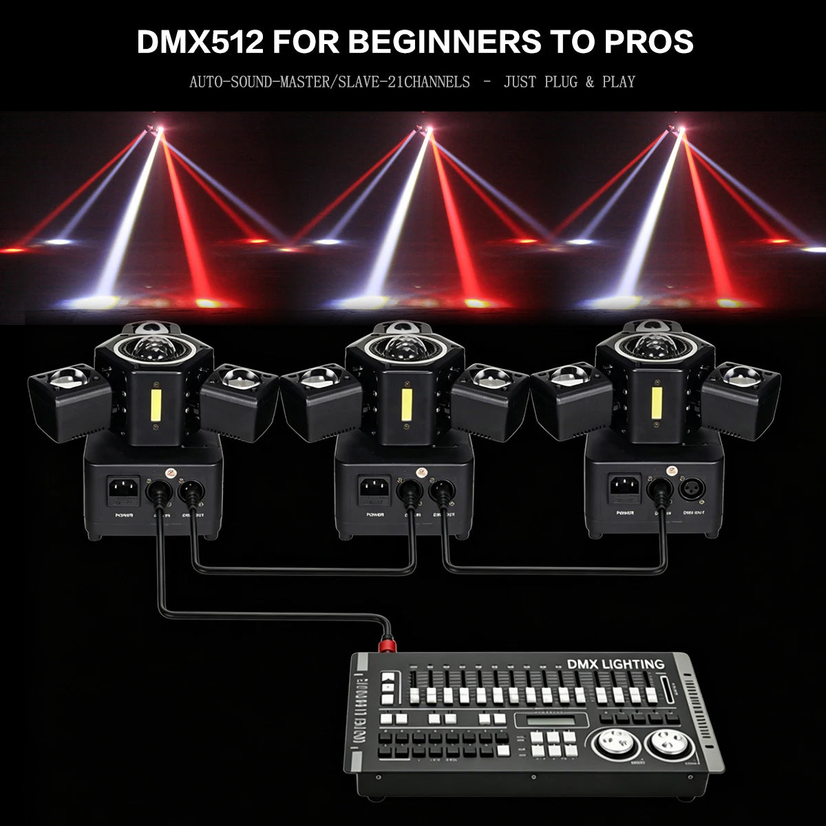 DMX512 RGBW 4in1 Strobe DJ Light LED RG Laser Strobe Sound Active Master Slave Auto for Party KTV Bar Stage Wedding Disco