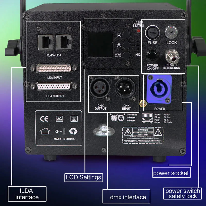 Disco Stage Laser Show 12W/10W 20kpps Colorful Lights ILDA App Control for Bar Club Wedding Party Event DJ Holiday