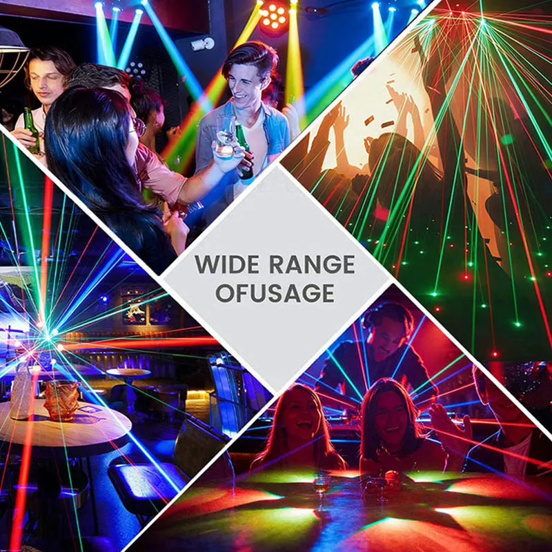120W Twin-Headed Airship LED Moving Head Stage Light with RG Laser & Strobe, 23CH DMX512 Sound Activated DJ Disco Club Party Light