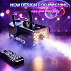 1500W Disco Smoke Machine with Timer & Remote – RGB LED Fog Machine for Wedding, Party, Christmas, DJ Stage Effect