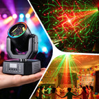 Mini Moving Head Laser Strobe Light RGB LED DMX512 DJ Stage Lighting for Party Club Bar