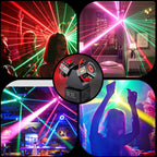 120W Dual Head Mini Moving Head Laser Light RGBWAU Meteor Effect DJ Club Party Stage Lighting DMX512 Sound Active