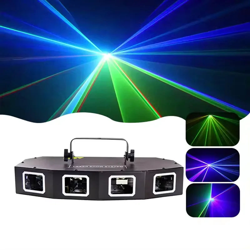4 Eyes RGB Full color Laser light DMX512 laser effect light Stage Effect DJ Laser Light Bar KTV Disco Nightclub Stage Event Show