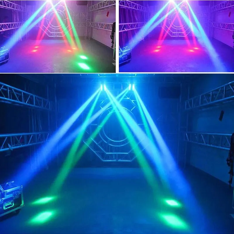 Mini Spider Light RGBW LED Stage Beam Moving Head – 8x3W DMX512 Sound Active Auto Master-Slave Mode for DJ Disco Party Nightclub Wedding Bar Holiday Effect