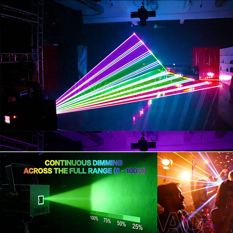 RGB 10W 12W Stage Laser Light DMX512 ILDA Analog TTL DJ Club Disco Party Show Laser Projector