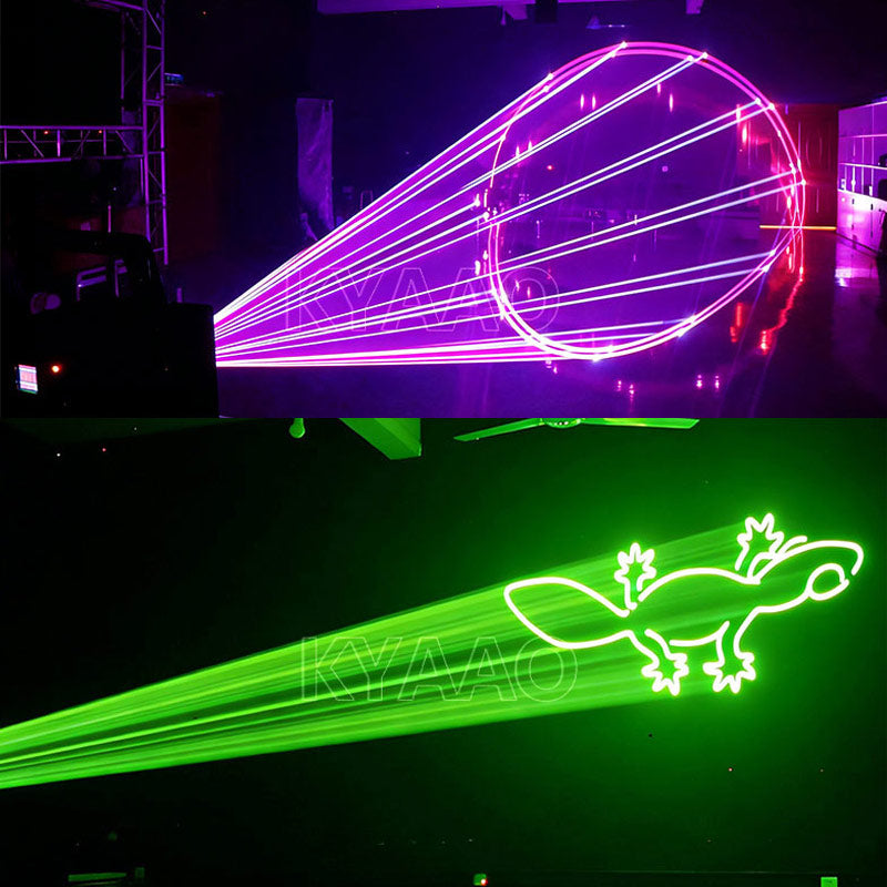 RGB 10W 12W Stage Laser Light DMX512 ILDA Analog TTL DJ Club Disco Party Show Laser Projector
