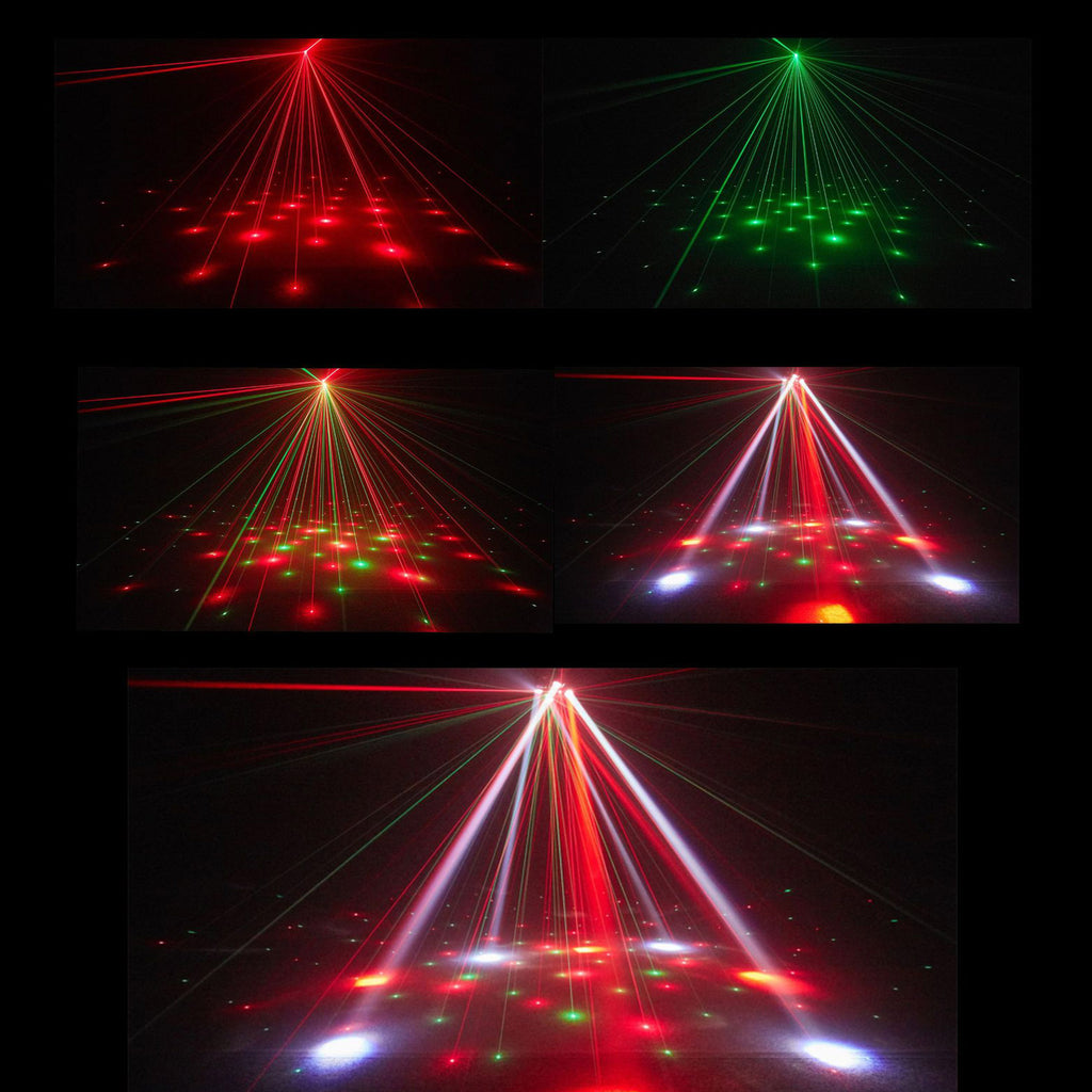 4-Arm Effect Moving Head Light 48W RGBW LED Laser Stage Light with DMX512 Sound Active & Strobe for Disco DJ Party